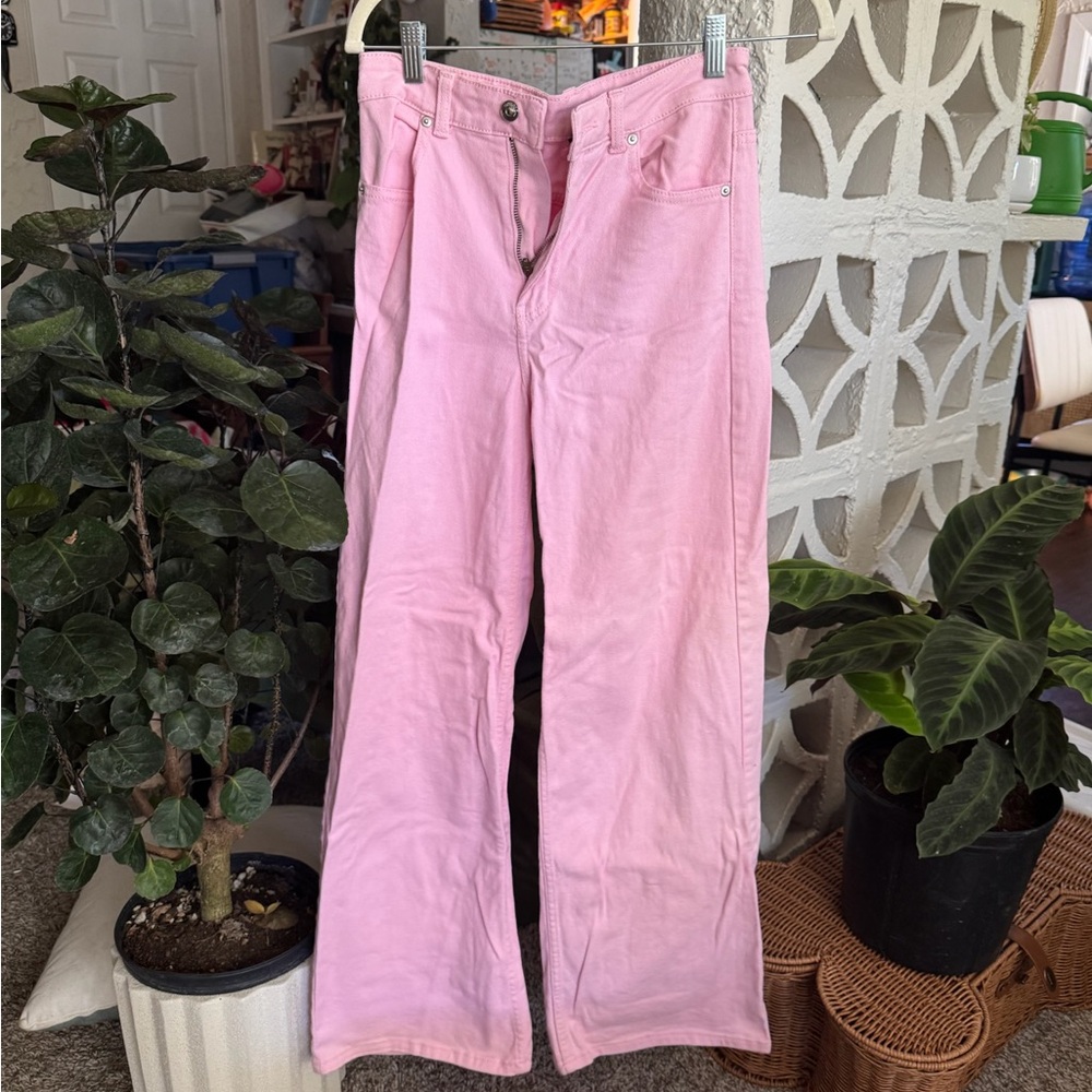 Wide leg Pink Jeans